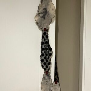 Debra Cross Black and Gray Polka Dot Scarf